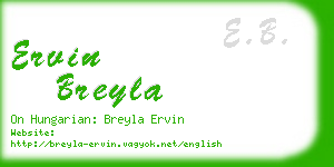ervin breyla business card